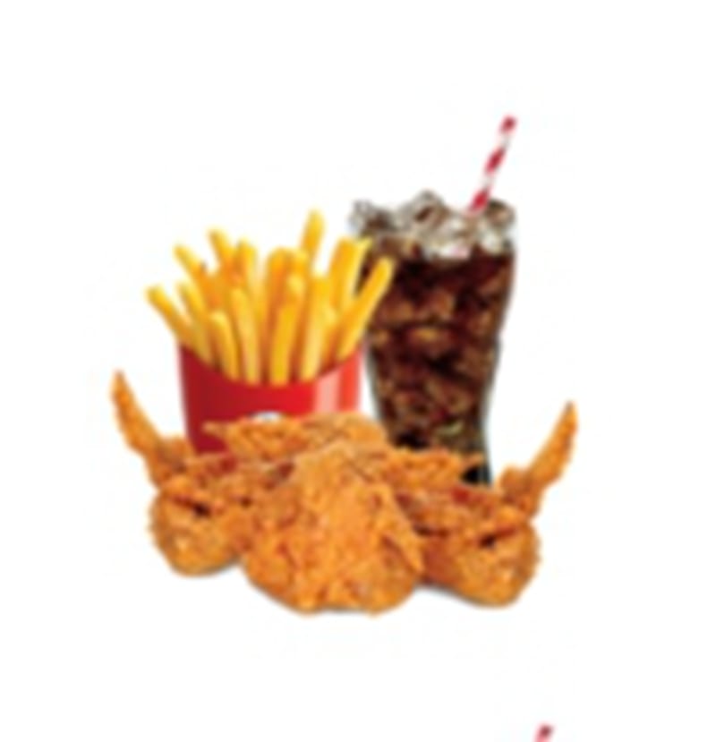 Fried Chicken Wings & French Fries & Soda.