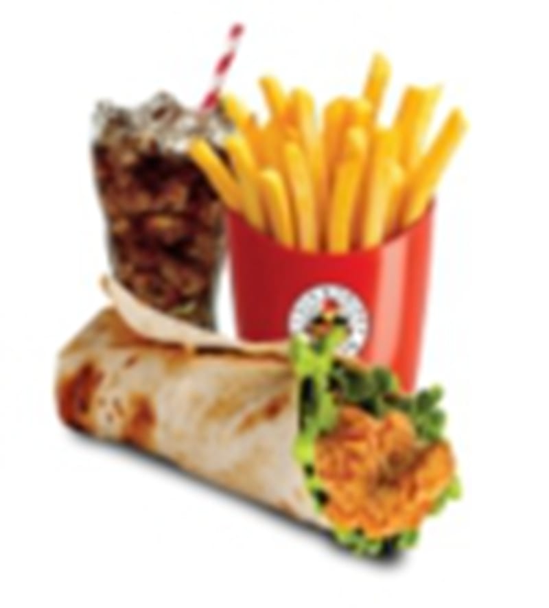 Chicken Wrap & French Fries & Soda.